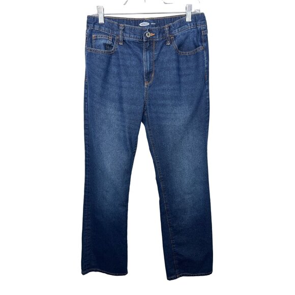 Old Navy Girls Plus 16 Straight Leg Jeans Blue Denim Adjustable Waist - Picture 1 of 10